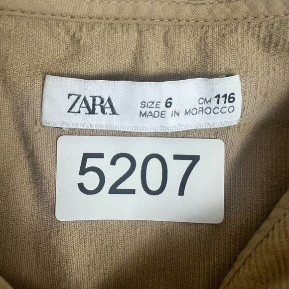 Zara Dress Kids Girls 6 Brown Corduroy Long Sleeve Button Down Tiered - Picture 6 of 6